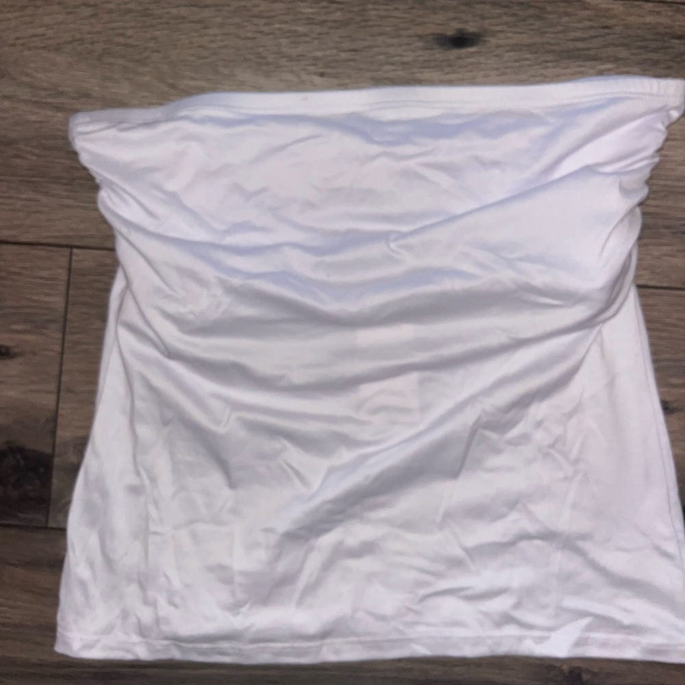 White Strapless Top